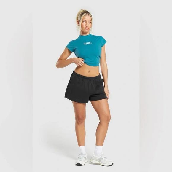 GYMSHARK Women’s Lift Heavy Body Fit T-Shirt Terrace Blue- NWT - Picture 4 of 7